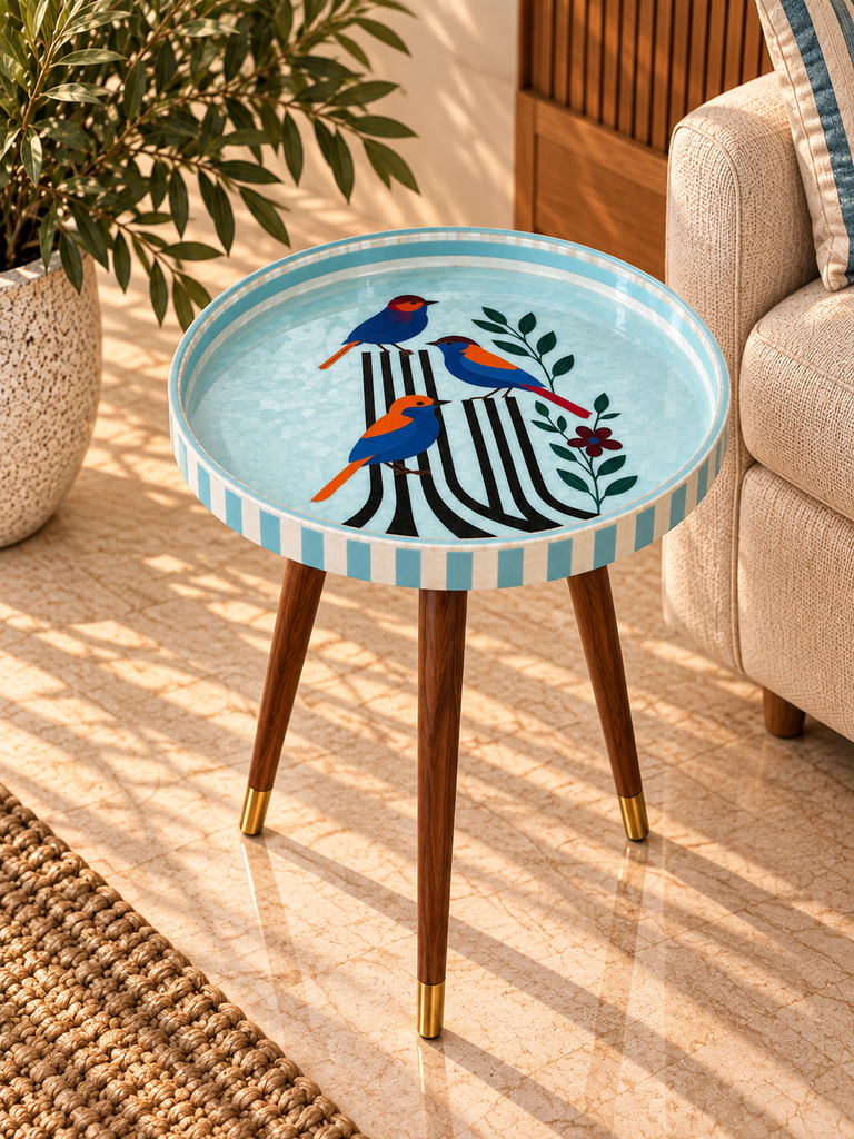 Birdsong Mother Of Pearl Side Table