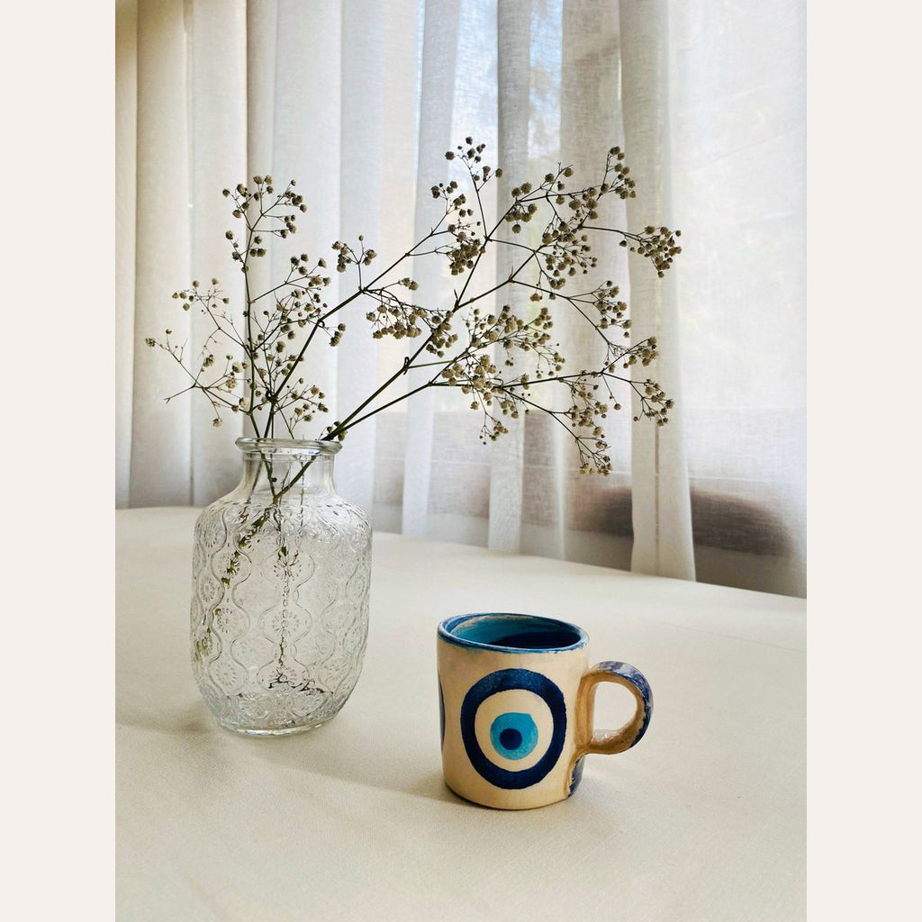 Kiln Pottery Studio Eye Painted Cup Handmade Egypt