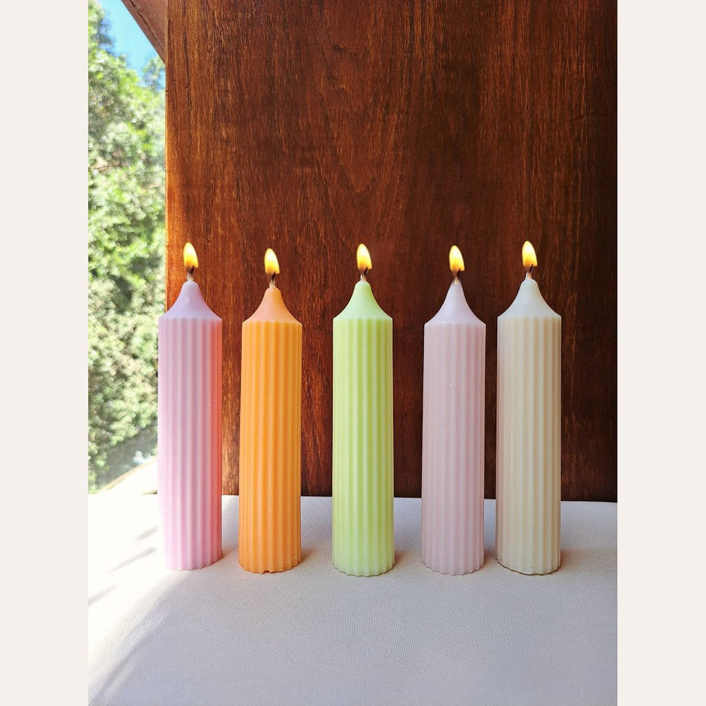 Large pillar candle handmade in Egypt by Helly Candles - vanilla scented soy wax
