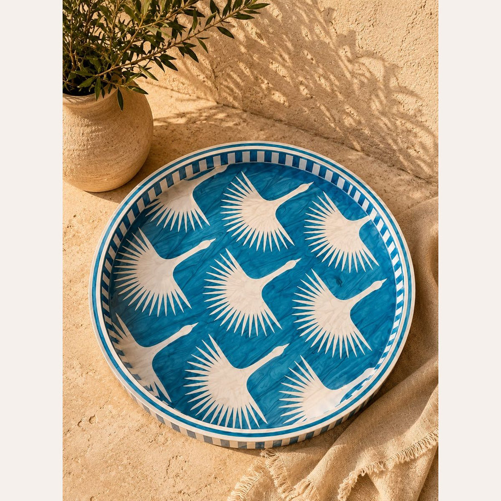 Crafted Galleria Turquoise Flight Mother Of Pearl Tray Mother Of Pearl Tray Handmade Egypt