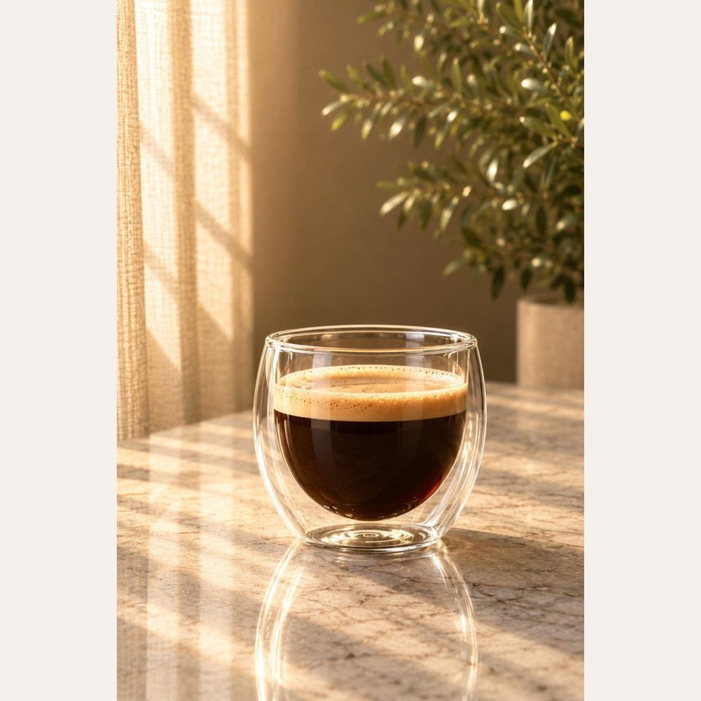 Crafted Galleria Double Wall Espresso Cup Pyrex Handmade Egypt
