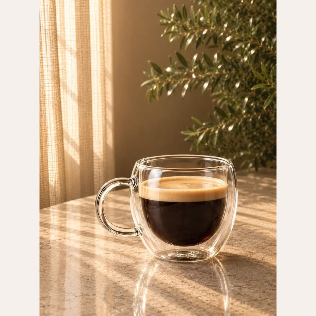 Crafted Galleria Double Wall Espresso Cup With Hand Pyrex Handmade Egypt